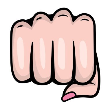 Pop art el yumruk karikatür