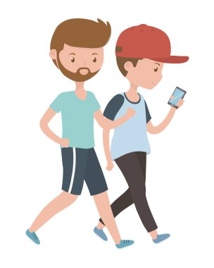 Erkekler karikatür yürüyüş tasarım vector Illustrator