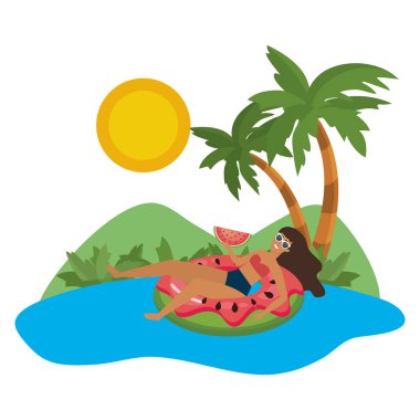 Yaz mayo tasarımı ile kız