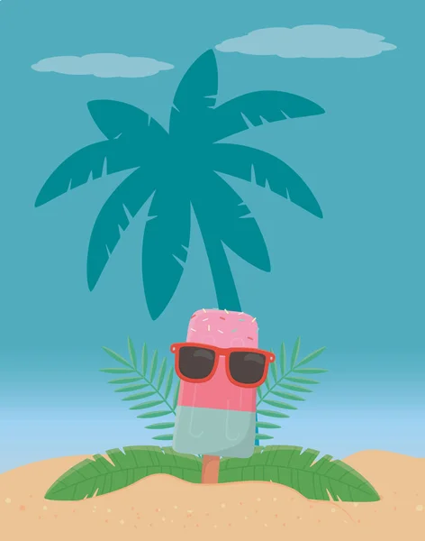 Ilustración del vector Diseño de la palmera, ilustración del vector de vacaciones de verano — Vector de stock