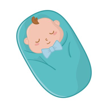 Bebek uyurken vektör illüstrasyon
