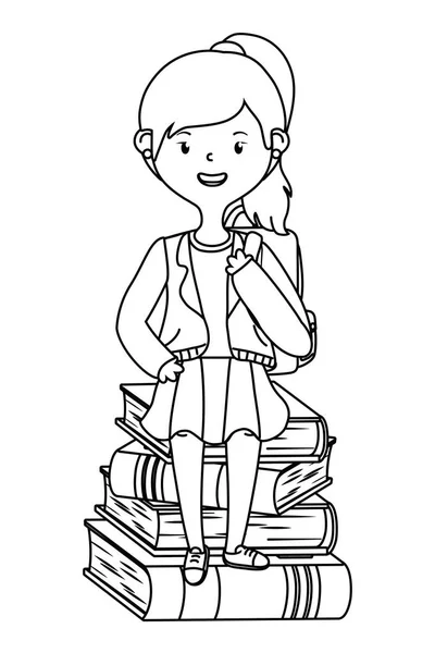 Девочка-карикатура на школьный дизайн — стоковый вектор