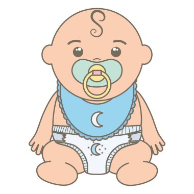 emzik ile sevimli küçük bebek çocuk