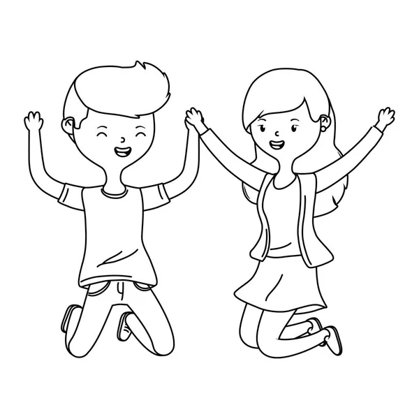 Дизайн хлопчика і дівчинки-підлітка — стоковий вектор
