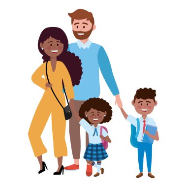 Çocuklar okul tasarımına gidiyor ile ebeveynler