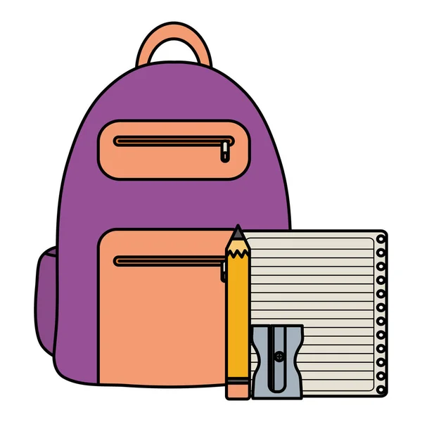 학교 가방 과 노트북 학교 공급 — 스톡 벡터