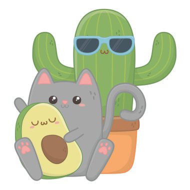 İzole Kawaii karikatür tasarım vektör illüstrasyon