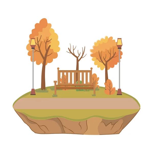 Isolated bench and trees design