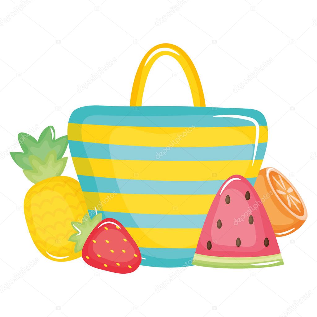 handbag female with summer fruits