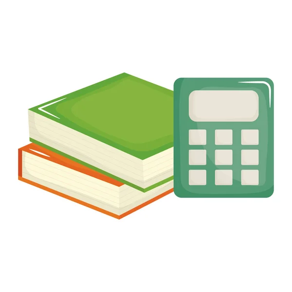 Escola livro de texto com matemática calculadora —  Vetores de Stock