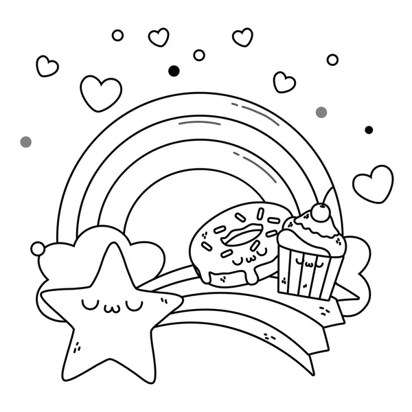 Isolerad kawaii Cartoon Design vektor illustration — Stock vektor