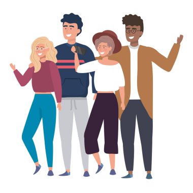 Kadın ve adam avatarları tasarım