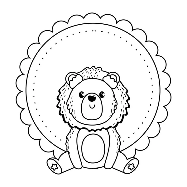 Desenho de desenho animado do leão ilustração vetorial — Vetor de Stock