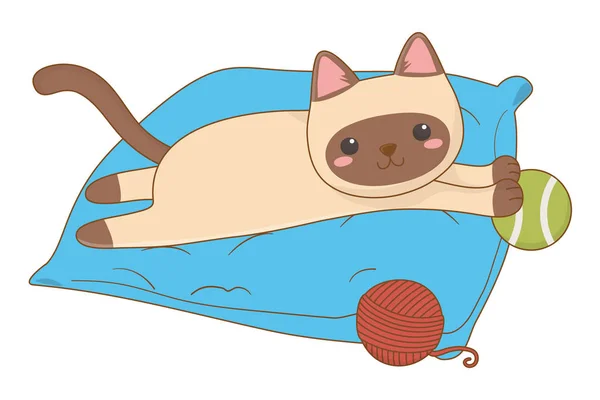 고립 된 고양이 만화 디자인 벡터 일러스트 레이터 — 스톡 벡터