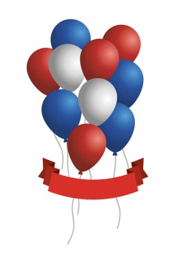 Fransa bayrak balon vektör çizim