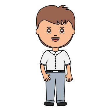 Sevimli küçük öğrenci çocuk karakteri