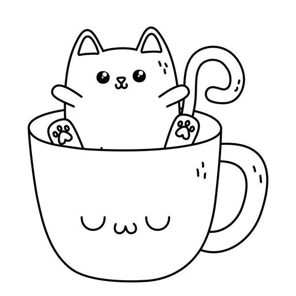 猫卡通设计的Kawaii — 图库矢量图片