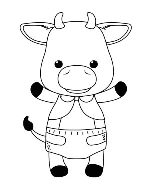 İzole bebek boğa karikatür tasarım