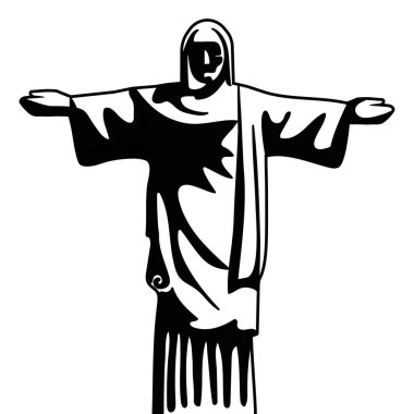 İsa kurtarıcı brezilya anıtı siyah ve beyaz