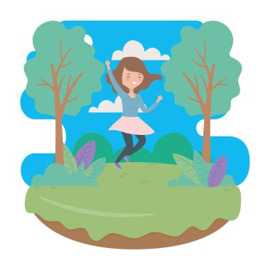 Genç kız karikatür tasarım vector Illustrator