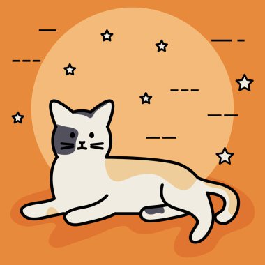 sevimli kedi maskot güzel karakter