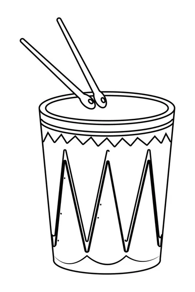흑백 드럼 악기 — 스톡 벡터