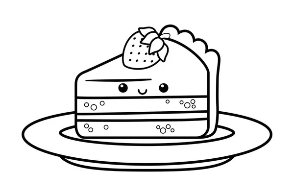 Γλυκός και νόστιμος σχεδιασμός τούρτας — Διανυσματικό Αρχείο