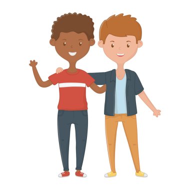 Genç arkadaşlar tasarım vektör illüstrasyon