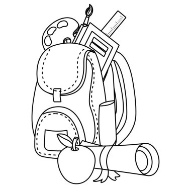 İzole çanta okul tasarım vektör illüstrasyon