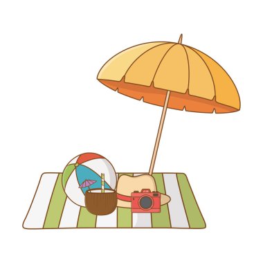 Plaj nesneleri karikatür tatil yaz