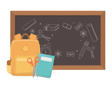 Okul tasarım izole yazı tahtası