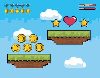 sikke çubukları ile yıldız ve elmas ile kalp