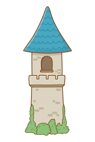 Castillo aislado con banderines diseño vector ilustración — Vector de stock