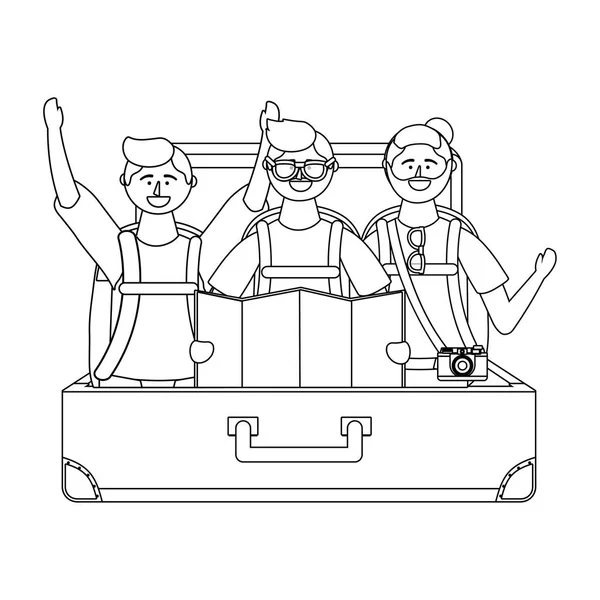 Kreslíci pro turisty s designem — Stockový vektor