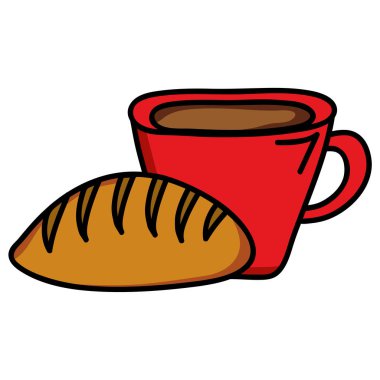 ekmek ile kahve fincanı içecek