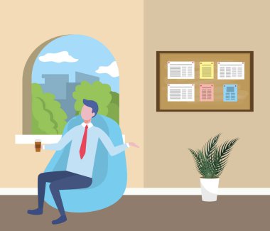 İş adamı avatar karikatür tasarım vector Illustrator