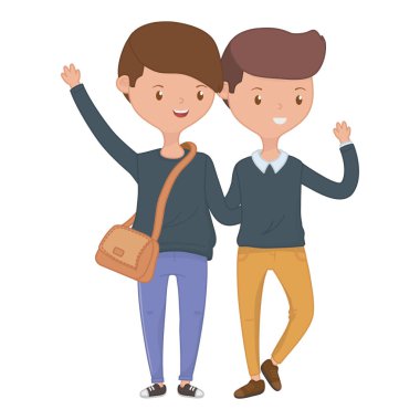 Genç erkek arkadaşlar tasarım vektör Illustrator