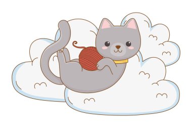 İzole kedi karikatür tasarım vektör