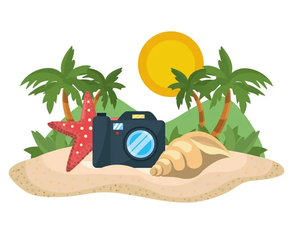 Set icône été et vacances design — Image vectorielle