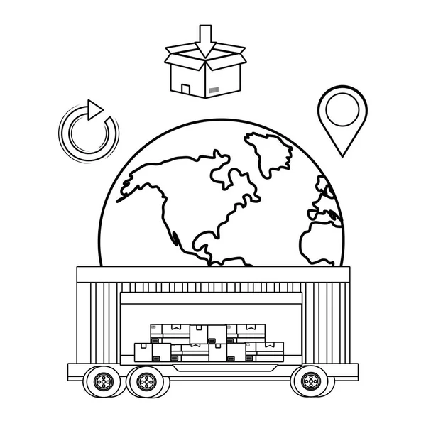Service de suivi des livraisons logistique d'expédition — Image vectorielle