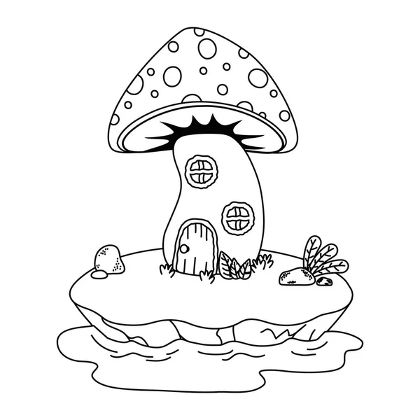 Mushroom house of fairytale design vector illustration — Stock Vector