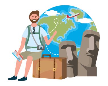 Paskalya Adası Tasarım Moai heykeli