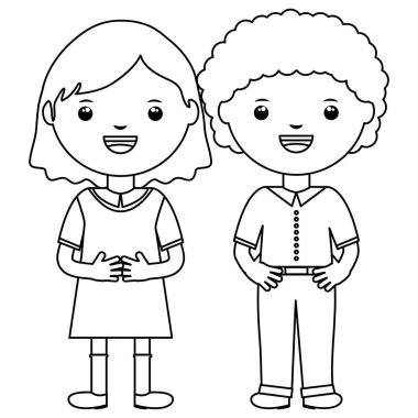 sevimli küçük öğrenciler çift karakter