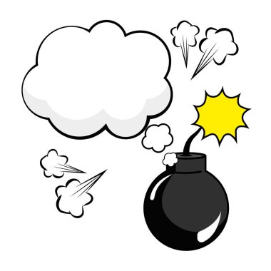 Pop sanat patlayıcı bomba karikatür