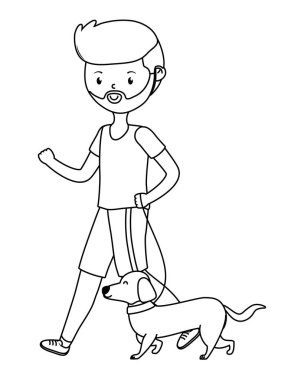 Köpek karikatür tasarımı ile çocuk