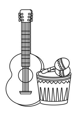 siyah beyaz müzik aletleri parti karikatürler