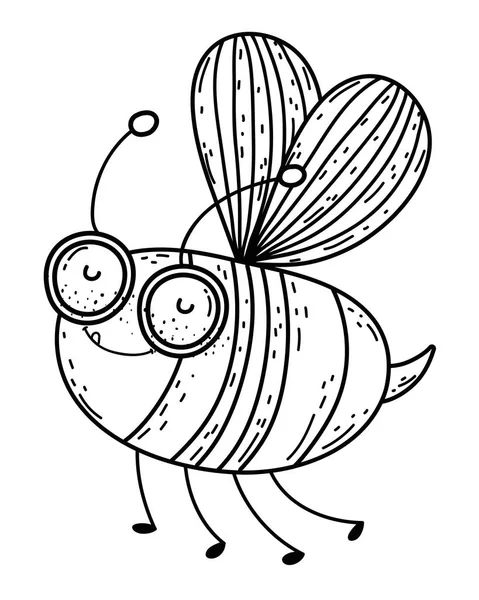 孤立したミツバチ描画漫画のデザイン — ストックベクタ