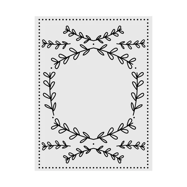 Frame decorative with leafs boho style — Stock Vector