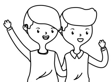 Genç erkek arkadaşlar tasarım vektör Illustrator