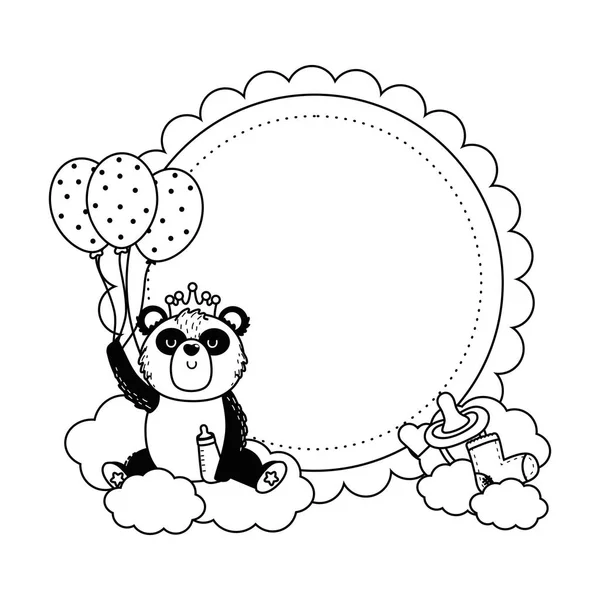 Panda und Baby-Dusche Symboldesign — Stockvektor